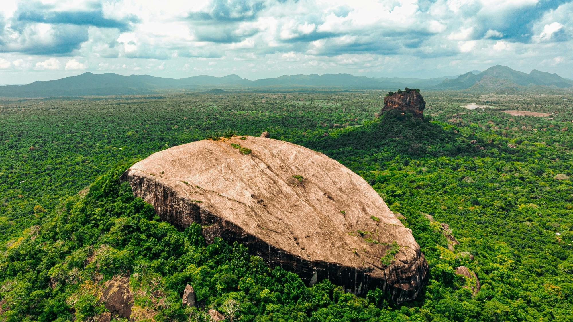 Pidurangala and Sigiriya across Sri Lanka's central landscape