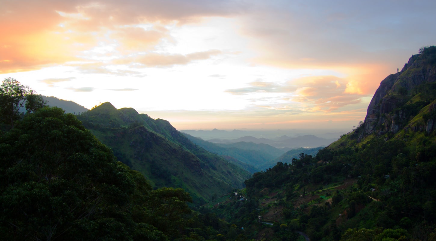 Sunset over the hills of Ella, Sri Lanka