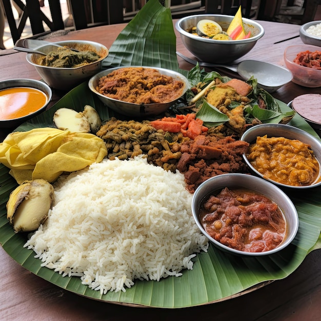 A Sri Lankan table laid for a celebratory meal